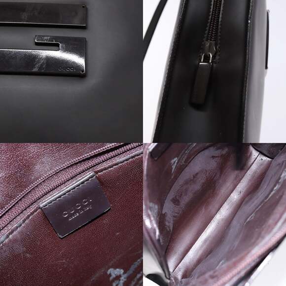 GUCCI Shoulder Bag Patent Leather Dark Brown 002 002 - Picture 11 of 12